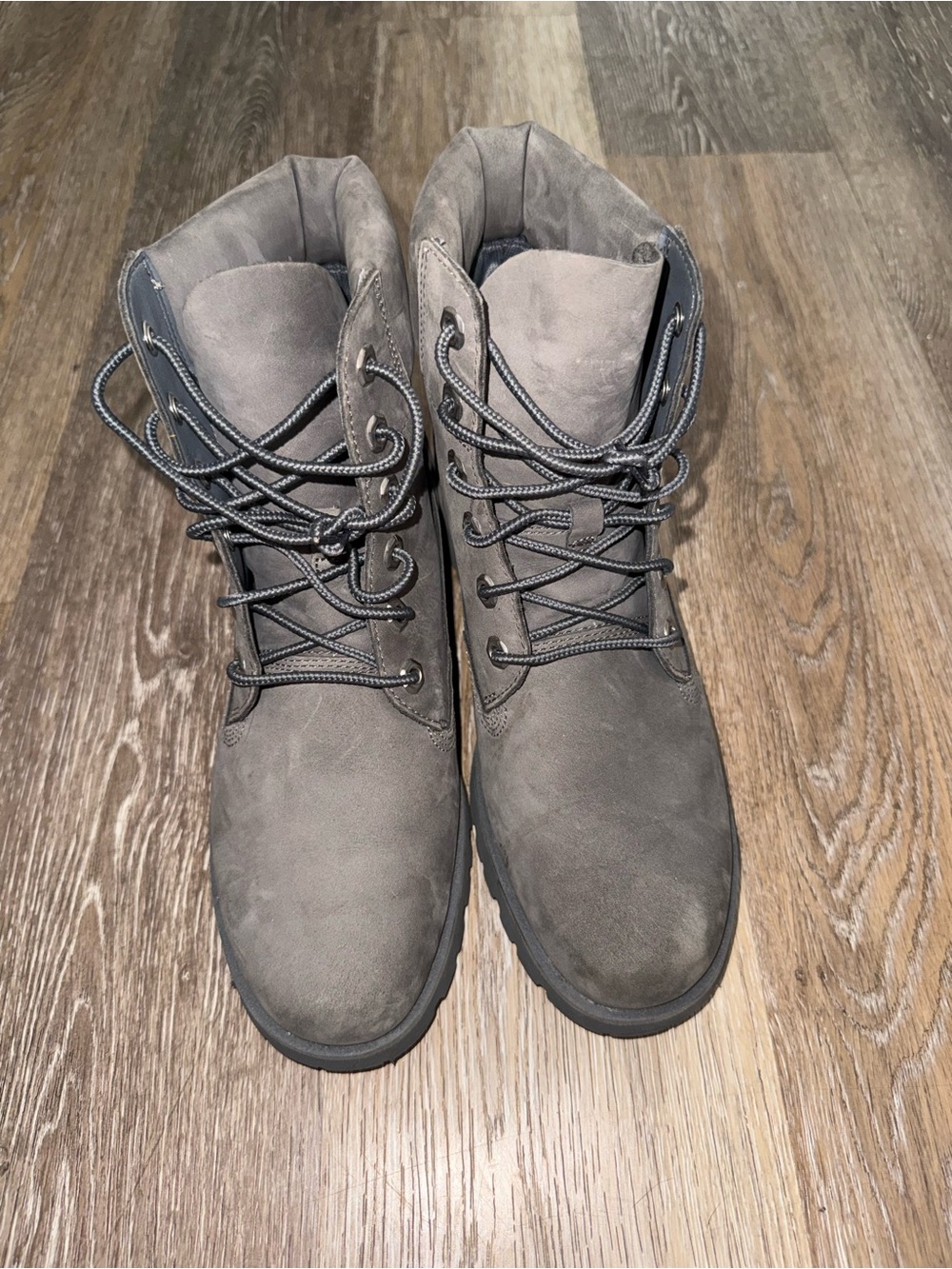 Timberland Women's Gray Nubuck Lace-Up Ankle Boots